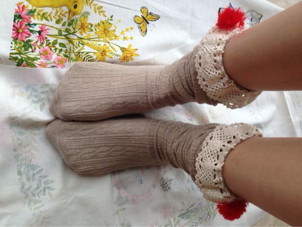 森系美袜速成计！长靴露大腿的季节，漂亮的袜子很加分哦！ 第7步