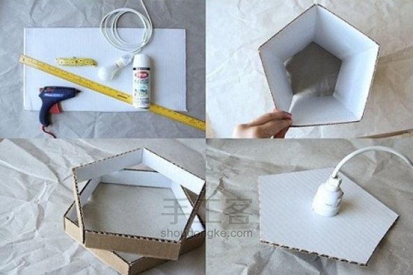 DIY手工纸盒灯罩教程 第2步