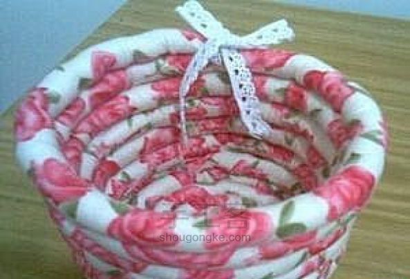 用废布条制作笸箩 第8步