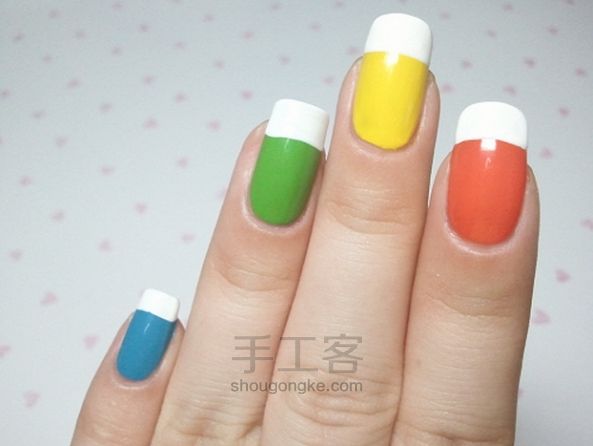 多彩帆布球鞋造型美甲DIY 第6步