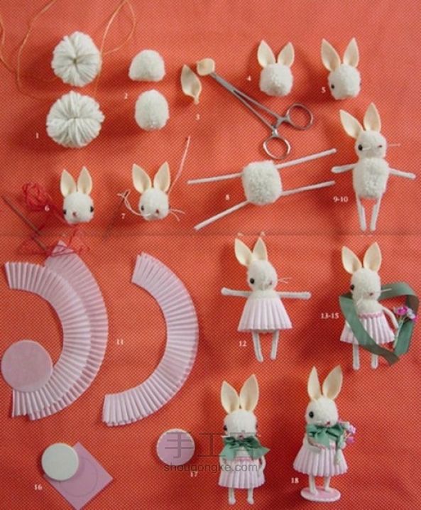 小兔子羊毛毡挂件 DIY 手工教程 第2步