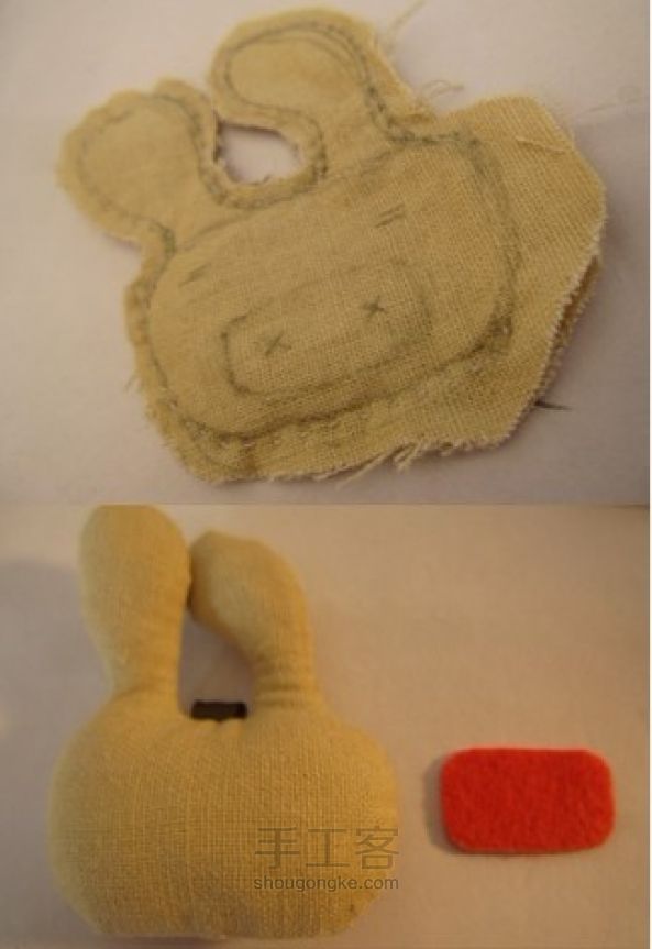 布艺家居饰品可爱的兔子猪挂饰DIY图解 第2步