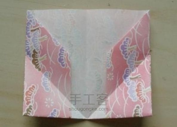 可爱纸蝴蝶的折法 第6步