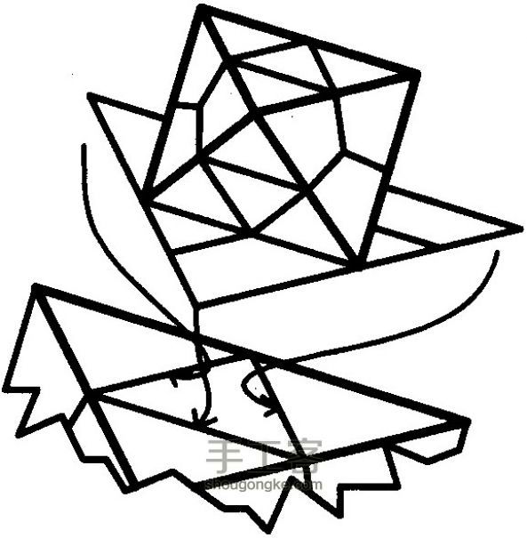 几何体模型复杂折纸手工教程 第16步