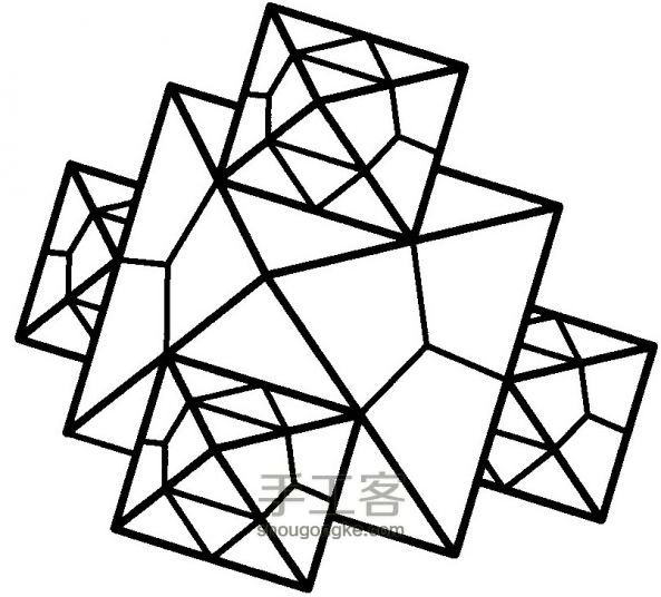 几何体模型复杂折纸手工教程 第18步