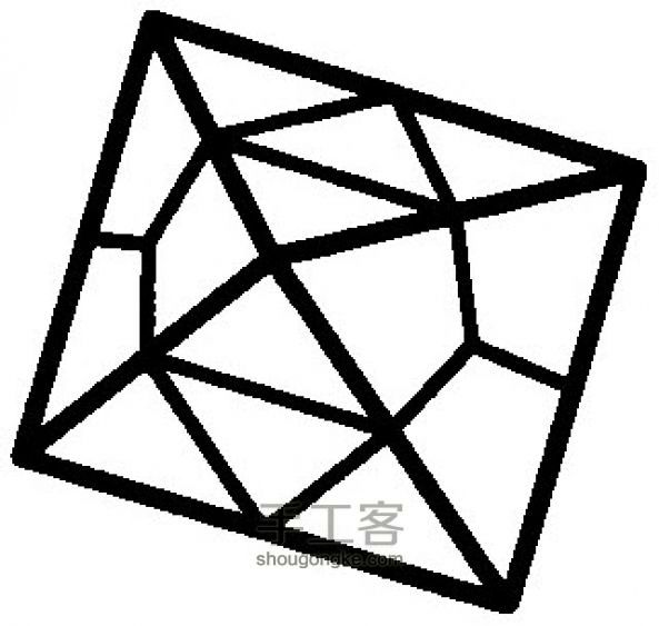 几何体模型复杂折纸手工教程 第17步