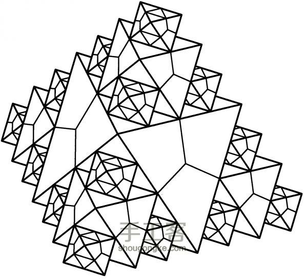 几何体模型复杂折纸手工教程 第19步