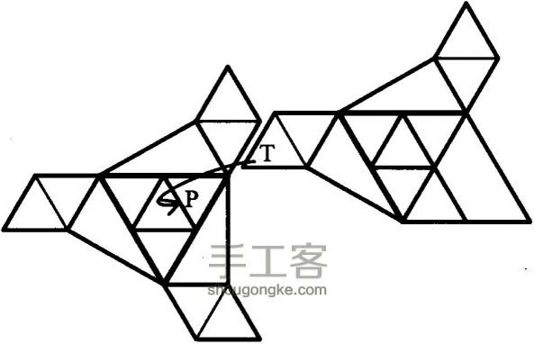 几何体模型复杂折纸手工教程 第14步