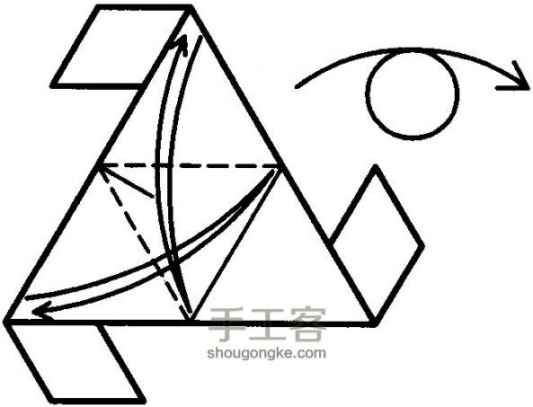 几何体模型复杂折纸手工教程 第8步