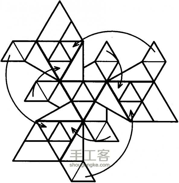 几何体模型复杂折纸手工教程 第15步