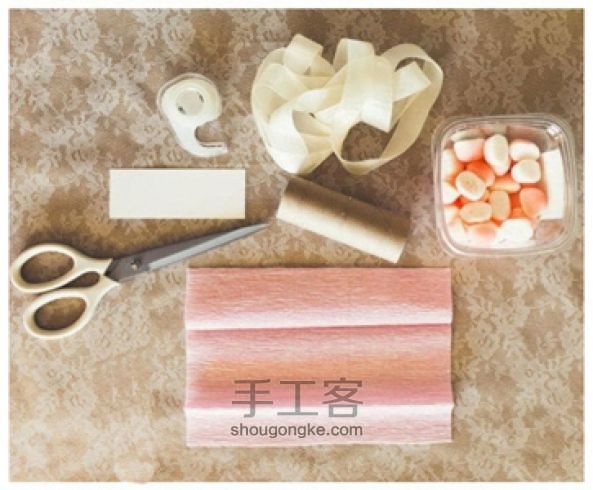 教你一款很美的粉色糖果包装DIY 第1步