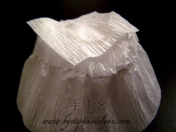 纸玫瑰做法——用卫生纸折玫瑰花 第7步