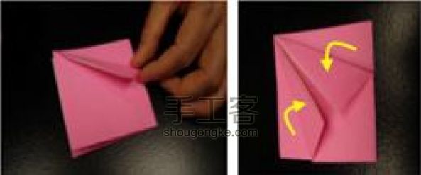 美丽的孔雀折纸  第3步