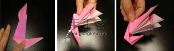 美丽的孔雀折纸  第13步