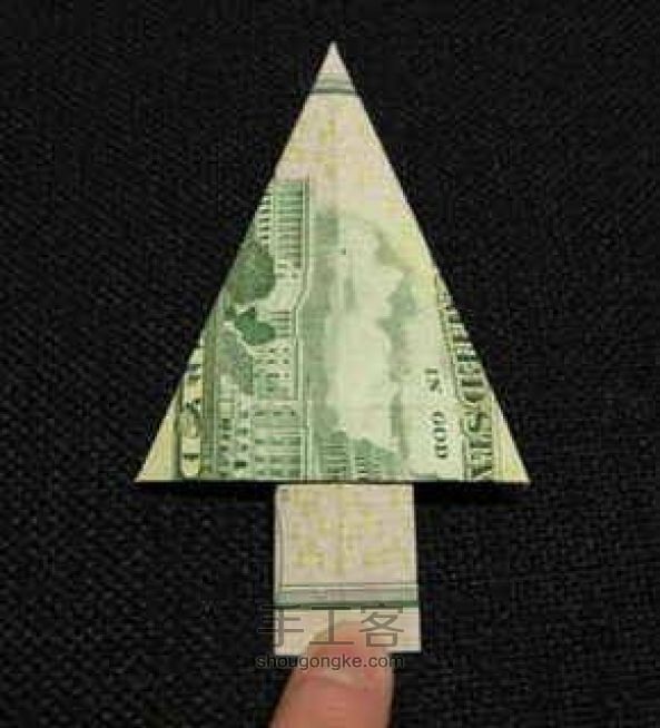 钞票圣诞树手工教程 第10步