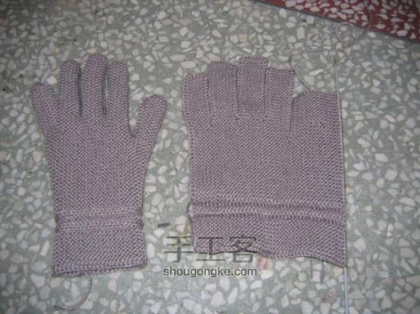 织手套教程：朴素大方的五指手套编织 第2步