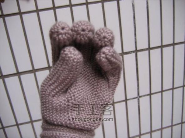 织手套教程：朴素大方的五指手套编织 第41步
