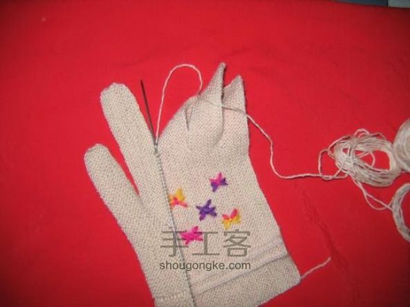 织手套教程：朴素大方的五指手套编织 第33步