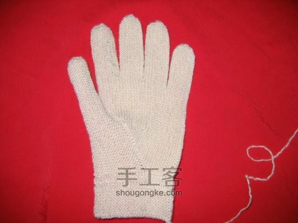 织手套教程：朴素大方的五指手套编织 第40步