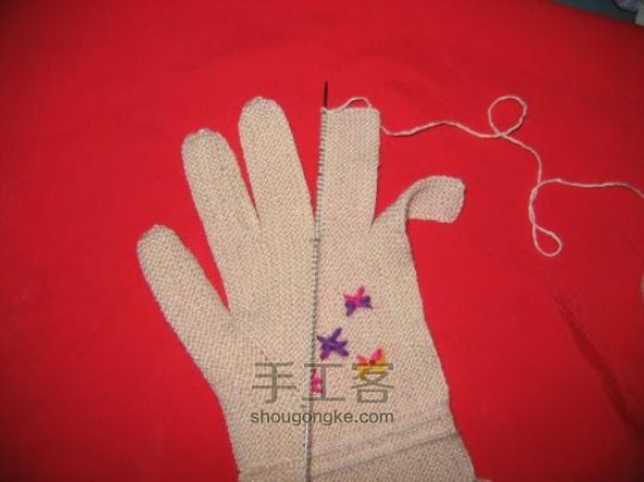 织手套教程：朴素大方的五指手套编织 第36步