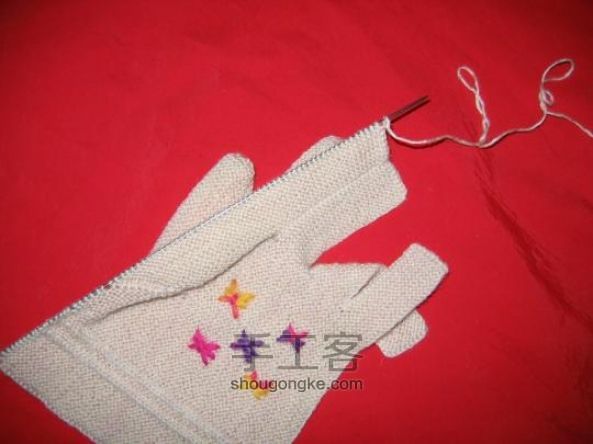 织手套教程：朴素大方的五指手套编织 第35步