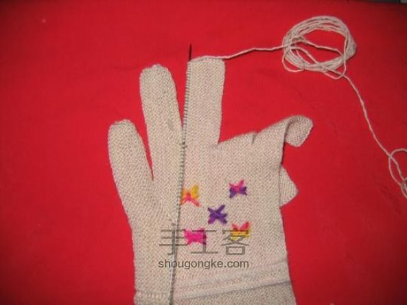织手套教程：朴素大方的五指手套编织 第34步