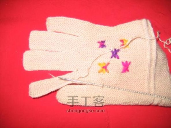 织手套教程：朴素大方的五指手套编织 第24步