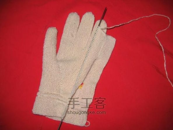织手套教程：朴素大方的五指手套编织 第39步