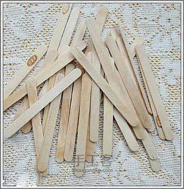 冰棍棒制作小杯垫 第1步