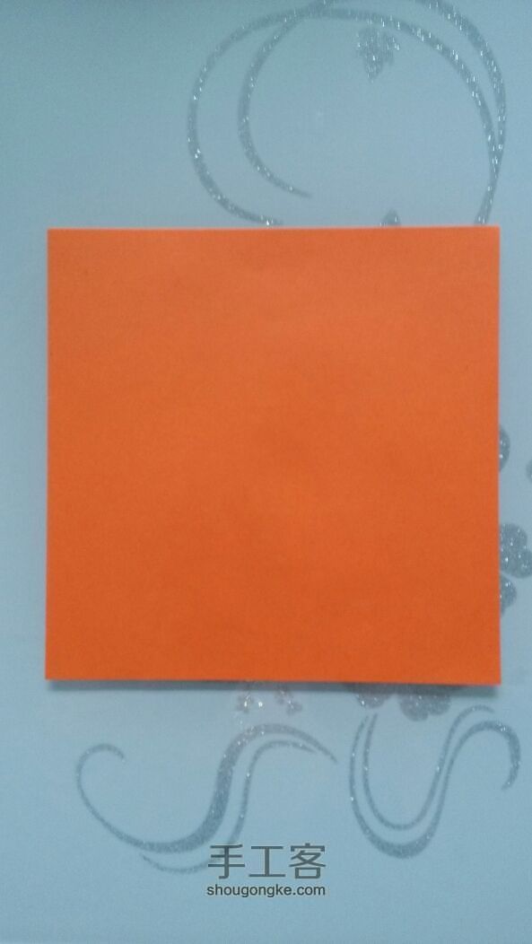 橙色千纸鹤折纸教程 第1步