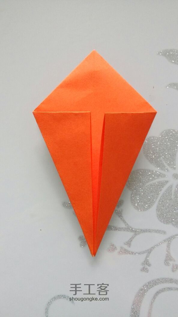 橙色千纸鹤折纸教程 第5步