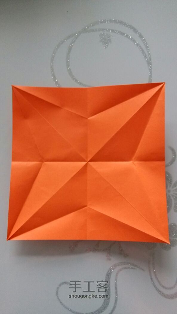 橙色千纸鹤折纸教程 第6步