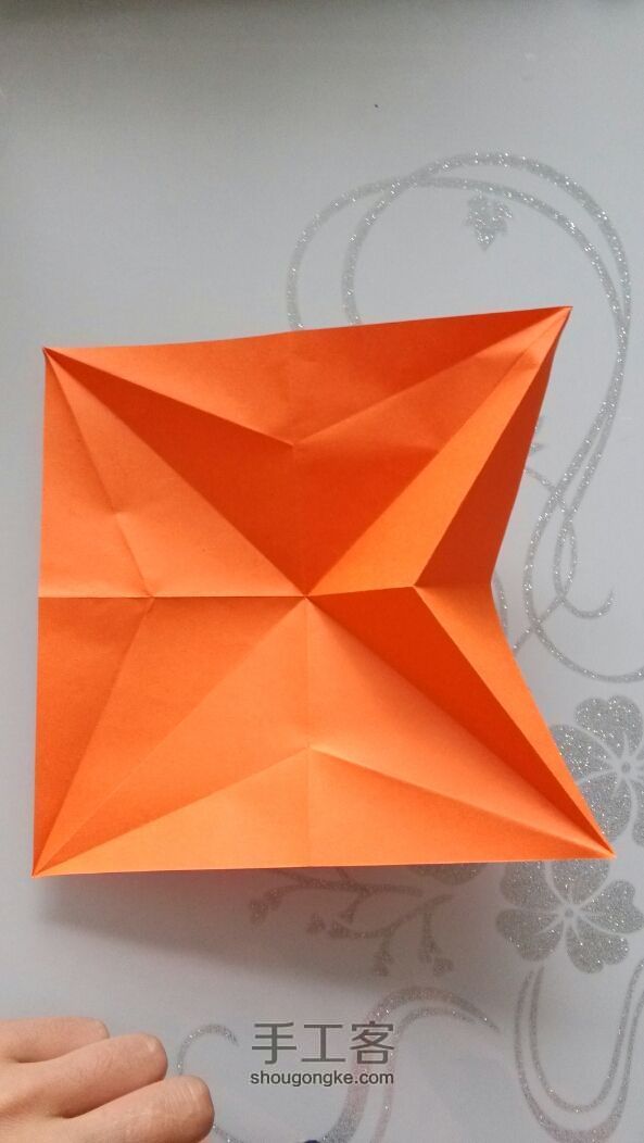 橙色千纸鹤折纸教程 第7步