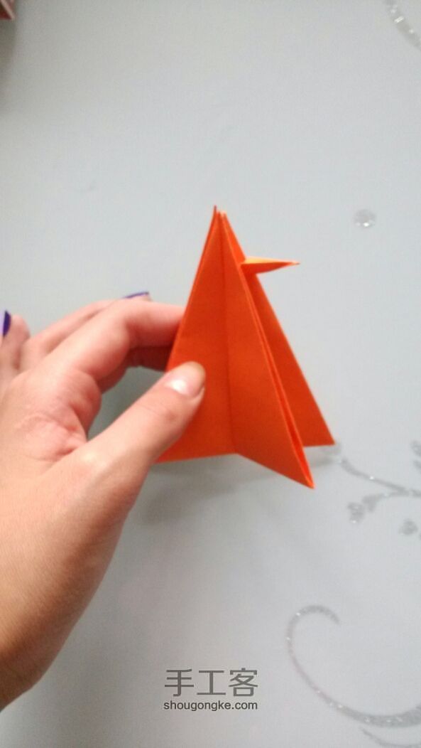 橙色千纸鹤折纸教程 第17步