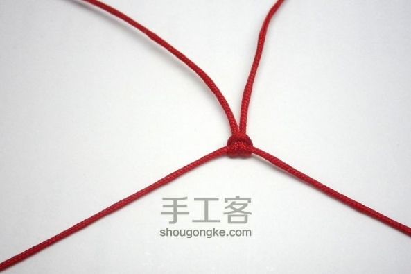 【编绳】中国结红手绳-在路上 第1步