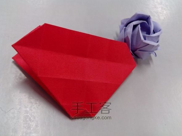 纸质玫瑰折纸教程 第6步