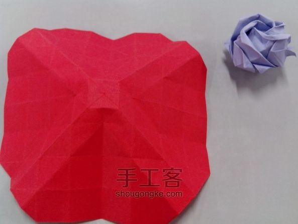 纸质玫瑰折纸教程 第9步