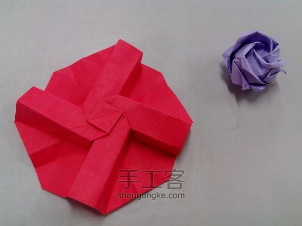 纸质玫瑰折纸教程 第20步