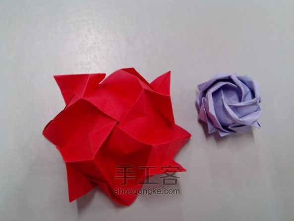 纸质玫瑰折纸教程 第28步