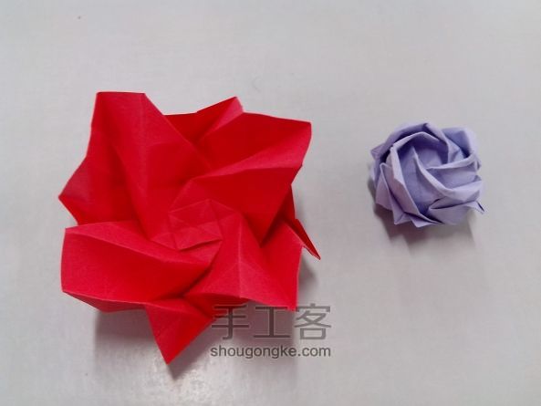 纸质玫瑰折纸教程 第29步