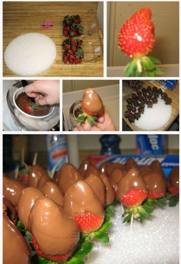 圣诞礼物巧克力草莓 第3步