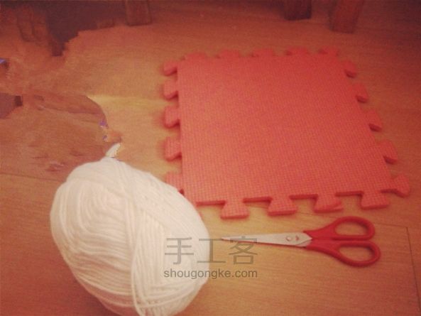 泡沫垫织围巾教程 第1步