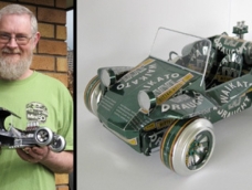 废旧易拉罐和细铁丝DIY汽车模型