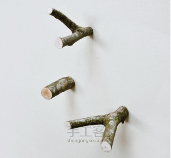 用树枝装点墙面 快乐的田园衣架DIY教程 第2步