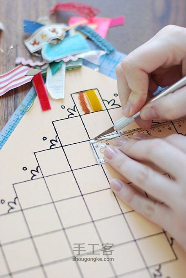 巧手diy手工制作布艺相框 第3步