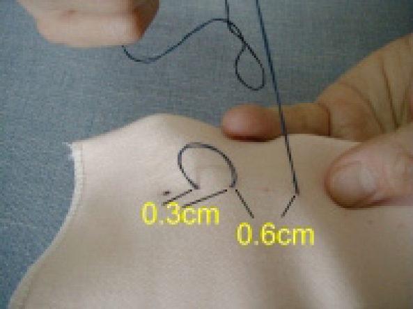 手缝之平针缝法,止缝法 第12步