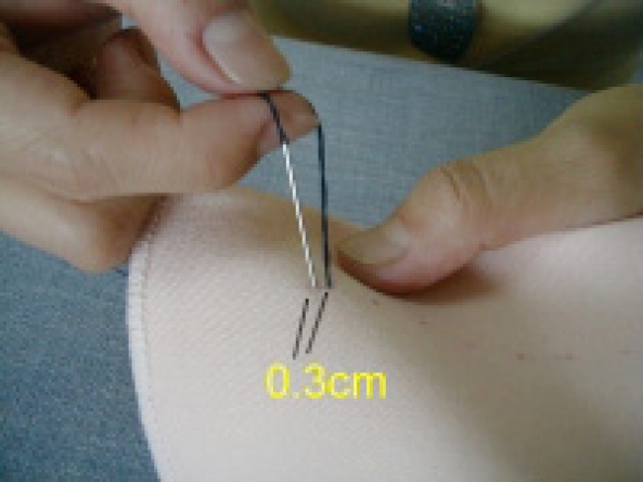 手缝之平针缝法,止缝法 第10步