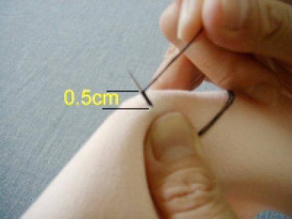 手缝之平针缝法,止缝法 第17步