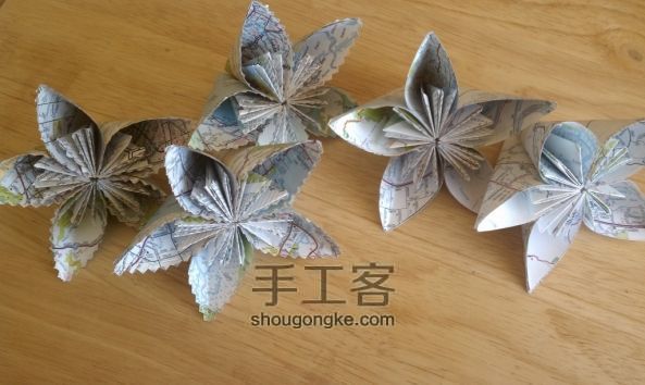 教你DIY超简单的地图纸花 第9步