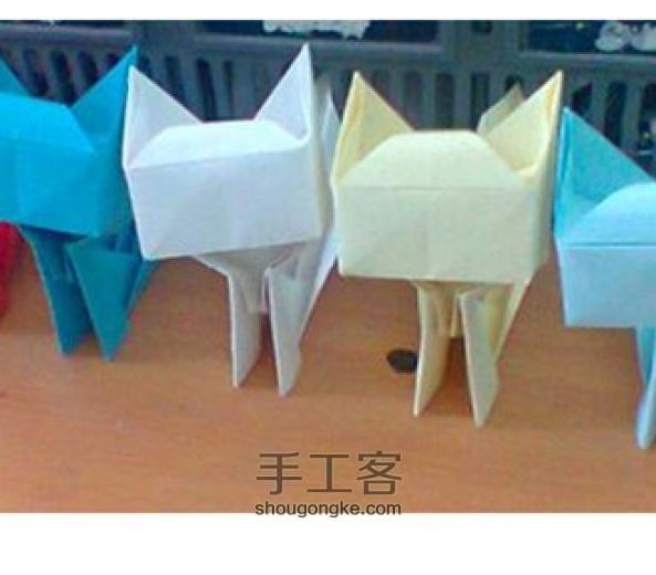 立体猫咪折纸教程 第1步